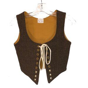 Renaissance Bodice for Participants Brown Weave Reversible Boned New Sz 2-4